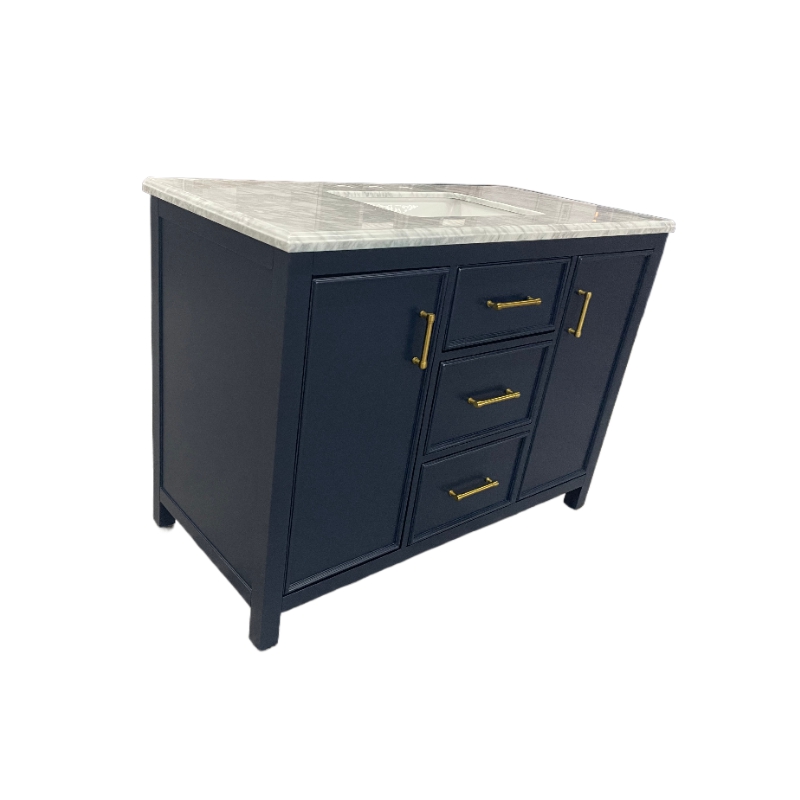 Solid Wood + MDF Floor Mounted Vanity Cabinet Bathroom bastin Vanity 46.5 inch With Under Single Sink